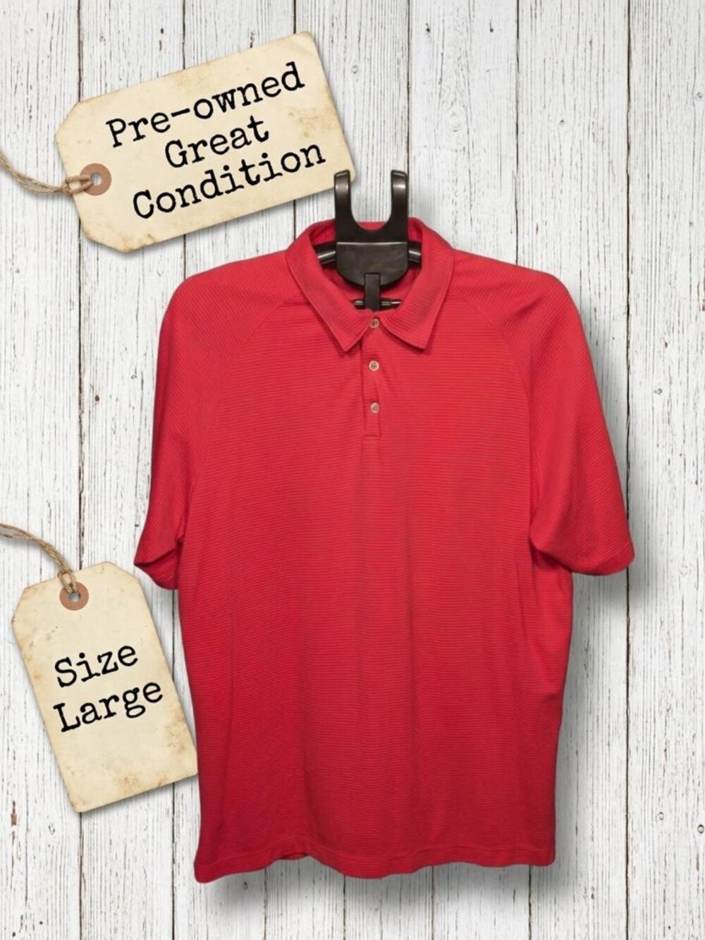 Tommy Bahama Golf 18 Red Polo Shirt Size Large